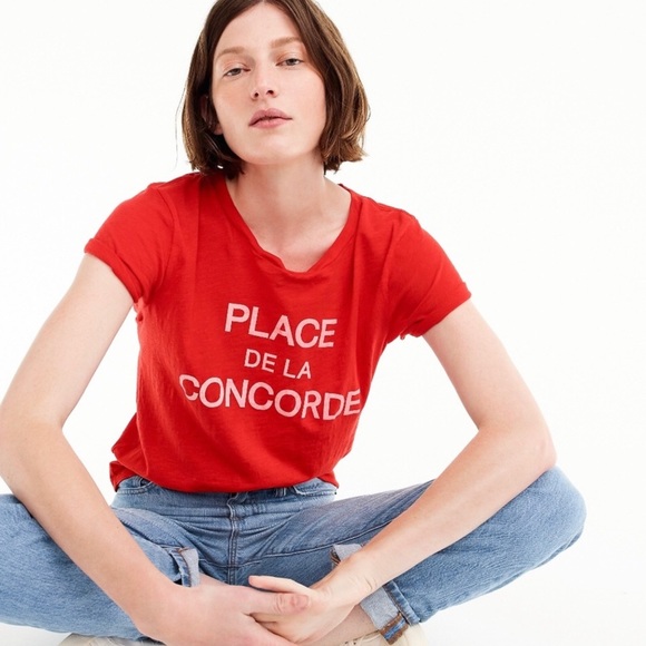 J. Crew Tops - ⬇️$60 J.Crew Place De La Concorde Red Tee Medium